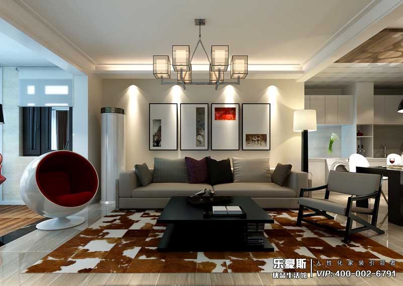 石家莊奧北公園三室兩廳現(xiàn)代裝修效果圖