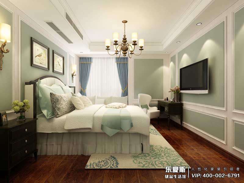 國(guó)際城148平米三室兩廳美式田園風(fēng)格裝修效果圖