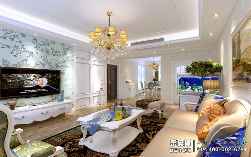 嘉苑190平米簡歐風格裝修效果圖