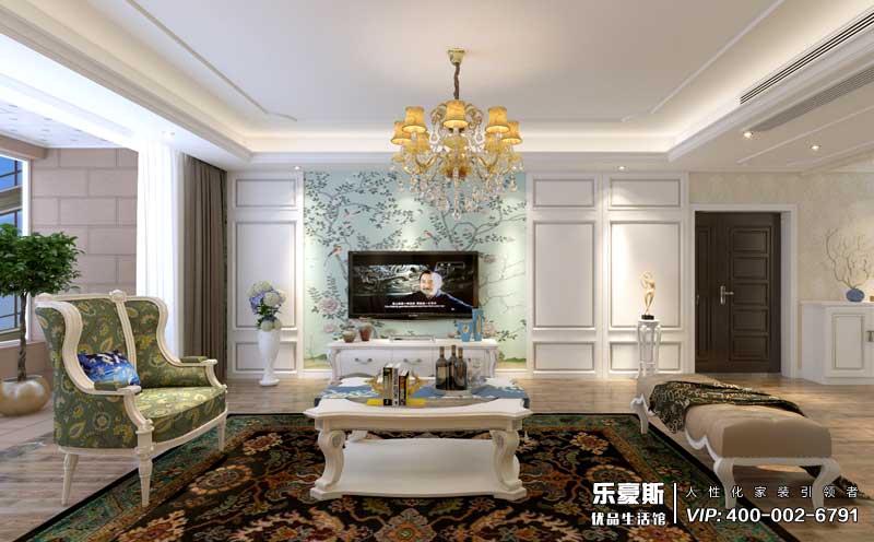 嘉苑190平米簡歐風格裝修效果圖