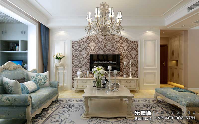 保利花園130平米簡歐風(fēng)格裝修效果圖