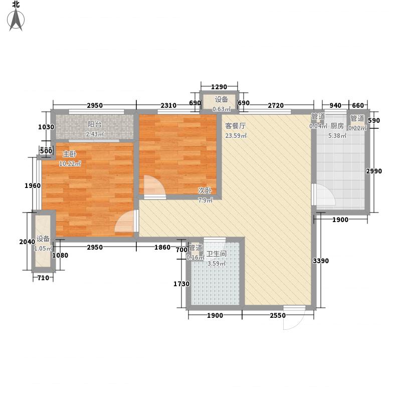 瀚唐2室1廳1衛(wèi)1廚77㎡戶(hù)型圖