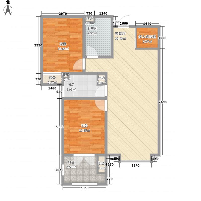 林蔭大院2室1廳1衛(wèi)1廚85㎡戶(hù)型圖