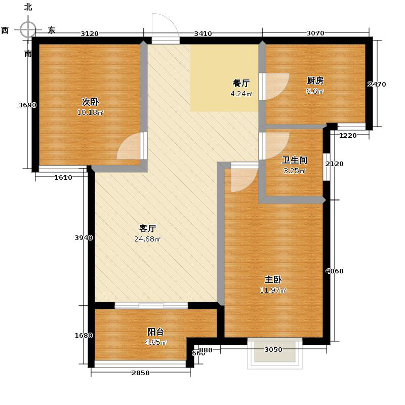 百島綠城2室2廳1衛(wèi)1廚88㎡戶型圖