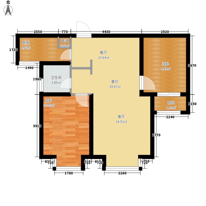 明瀚花香城2室1廳1衛(wèi)1廚86㎡戶型圖