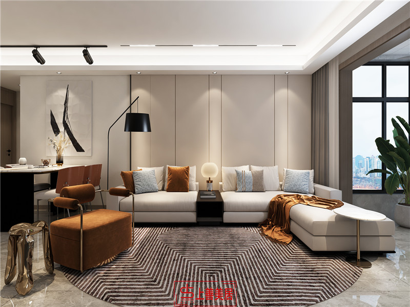 觀峰嘉邸140平新中式風格沙發(fā)墻