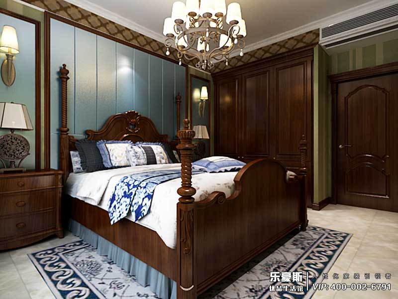 東勝紫御府168平米美式鄉(xiāng)村風格裝修效果圖