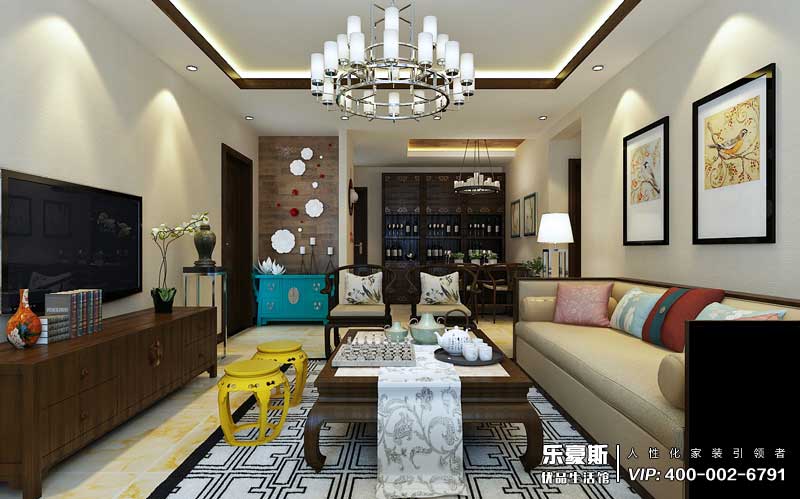 紅星國(guó)際130平米中式裝修效果圖