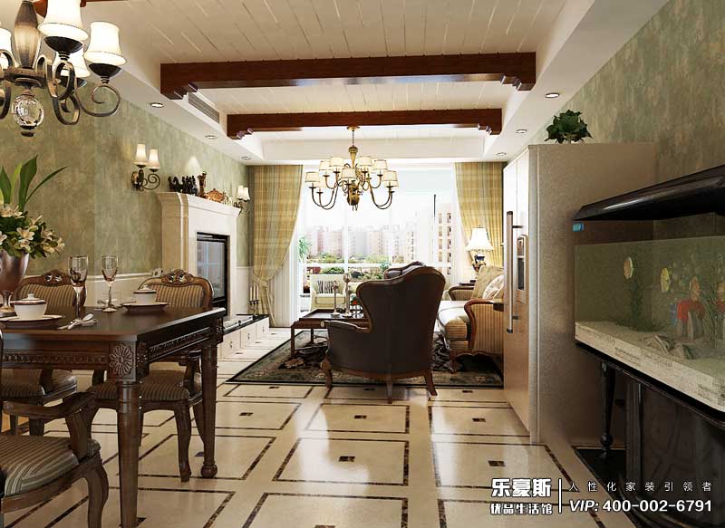 國(guó)仕山155平米美式風(fēng)格裝修效果圖