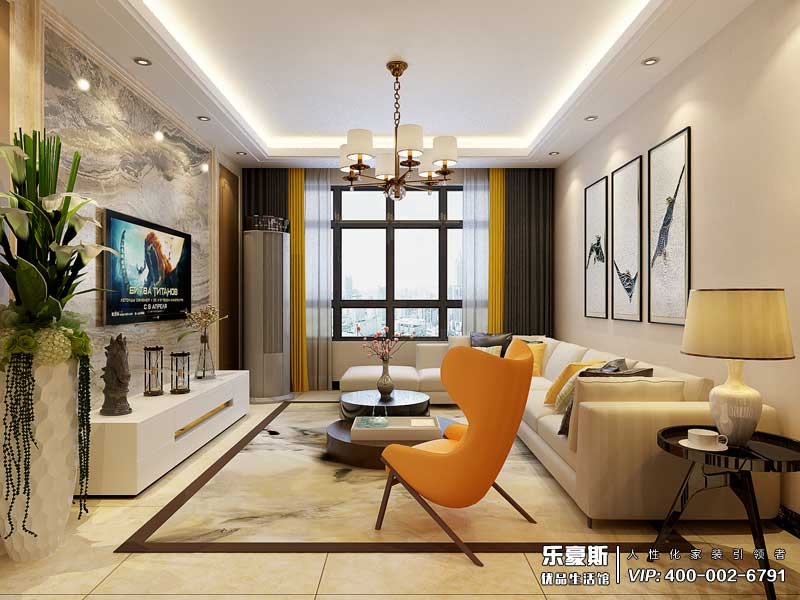 啟銳園104平米美式風格裝修效果圖