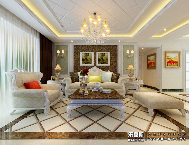 盛邦大都會(huì)139平米簡(jiǎn)歐風(fēng)格裝修效果圖