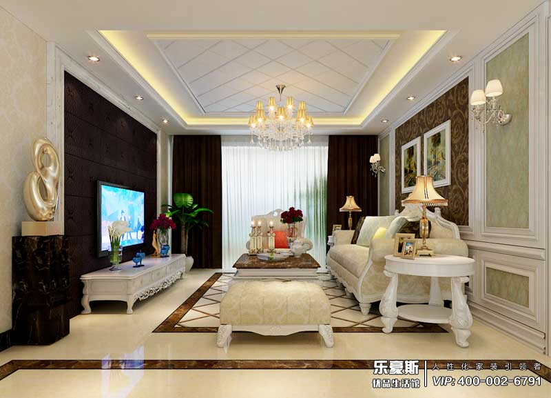 盛邦大都會(huì)139平米簡(jiǎn)歐風(fēng)格裝修效果圖