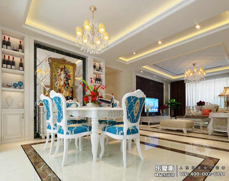 盛邦大都會(huì)139平米簡(jiǎn)歐風(fēng)格裝修效果圖