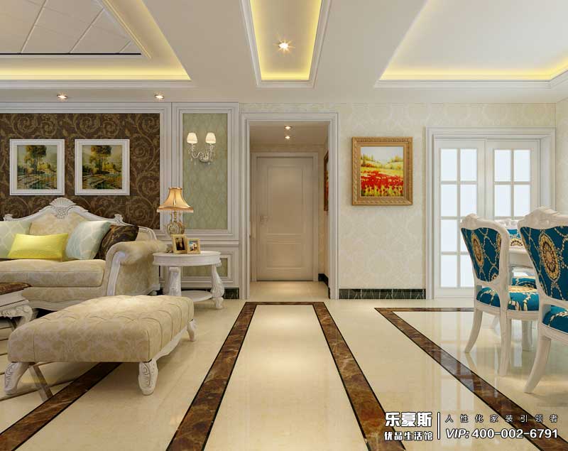 盛邦大都會(huì)139平米簡(jiǎn)歐風(fēng)格裝修效果圖