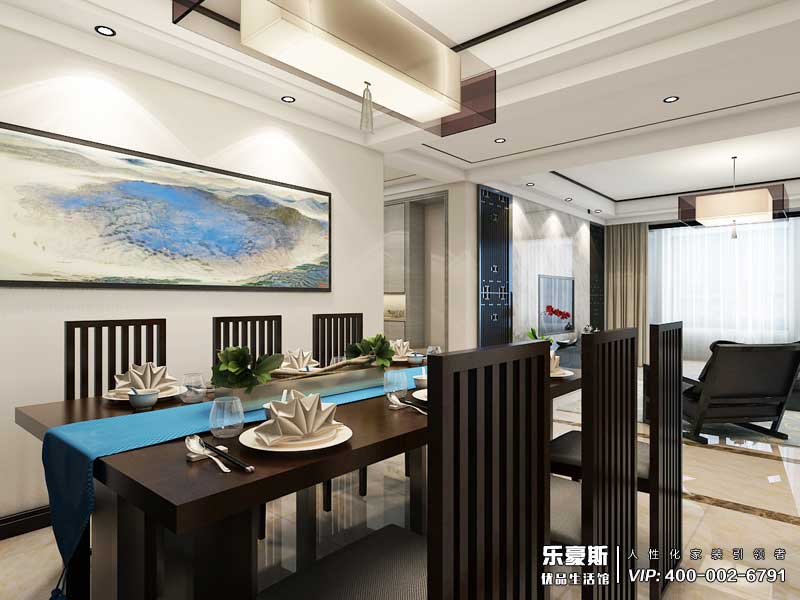 啟銳園135平米新中式簡約風(fēng)格裝修效果圖