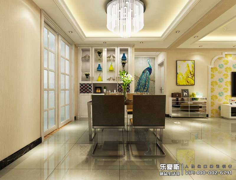 中廈御園125平米簡歐風格裝修效果圖