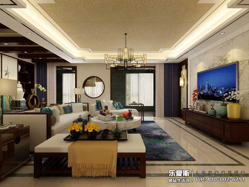 天水麗城180平米新中式風(fēng)格裝修效果圖