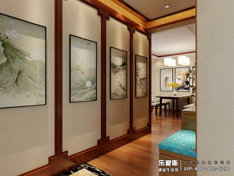 金海華府三室兩廳新中式風格裝修效果圖