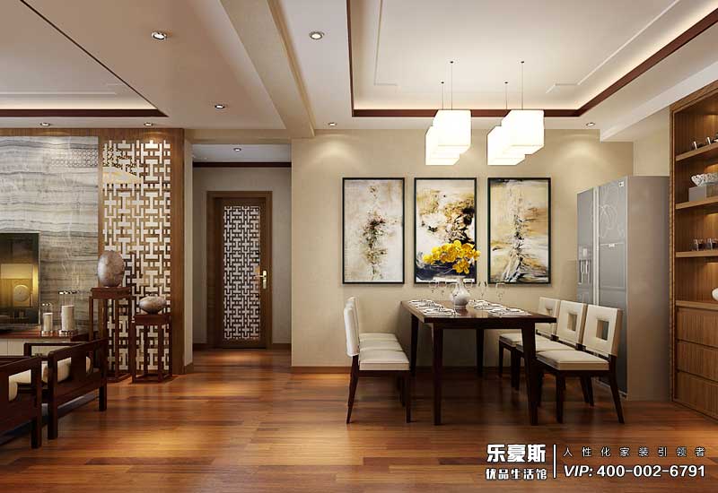 金海華府三室兩廳新中式風格裝修效果圖