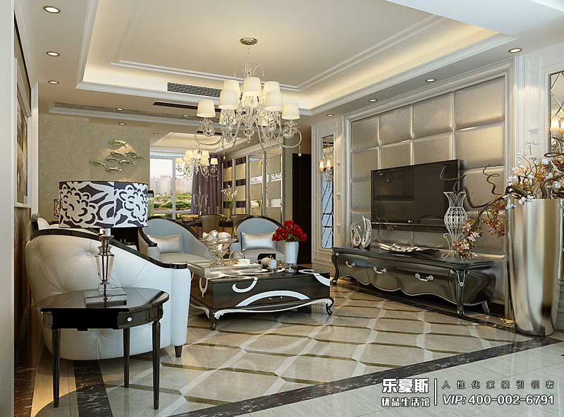 祥云國(guó)際138平米簡(jiǎn)歐風(fēng)格裝修效果圖