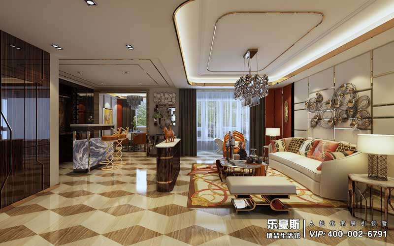 石家莊天山熙湖200平米后奢風(fēng)格裝修效果圖