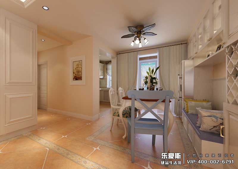 東勝紫御府118平米美式風(fēng)格裝修效果圖