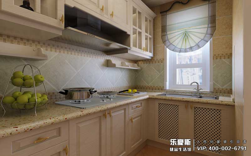 東勝紫御府118平米美式風(fēng)格裝修效果圖