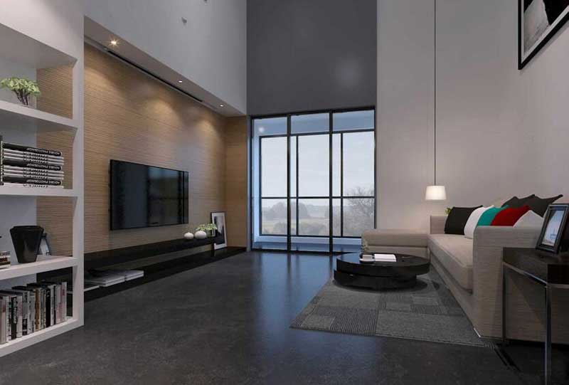 躍層客廳電視背景墻裝修設計