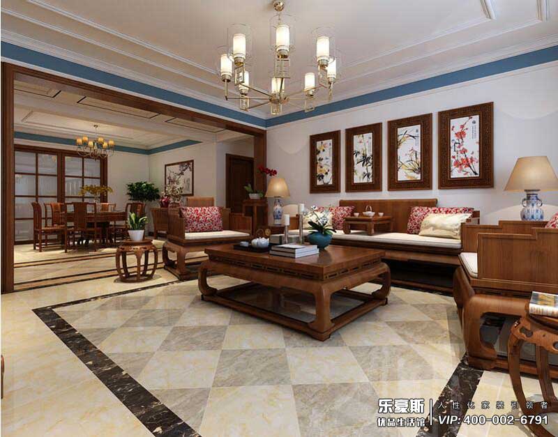 石家莊天海譽天下200平米中式風(fēng)格別墅裝修效果圖