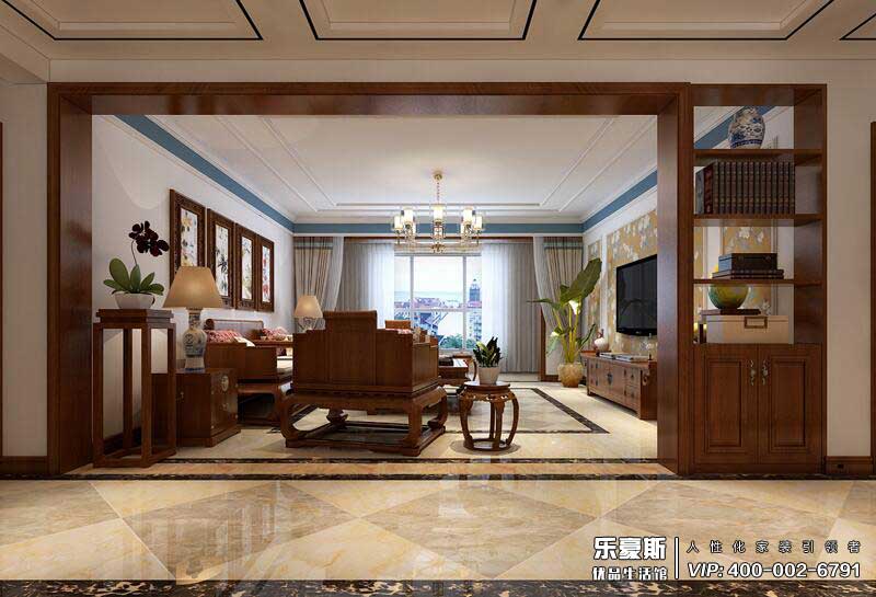 石家莊天海譽天下200平米中式風(fēng)格別墅裝修效果圖