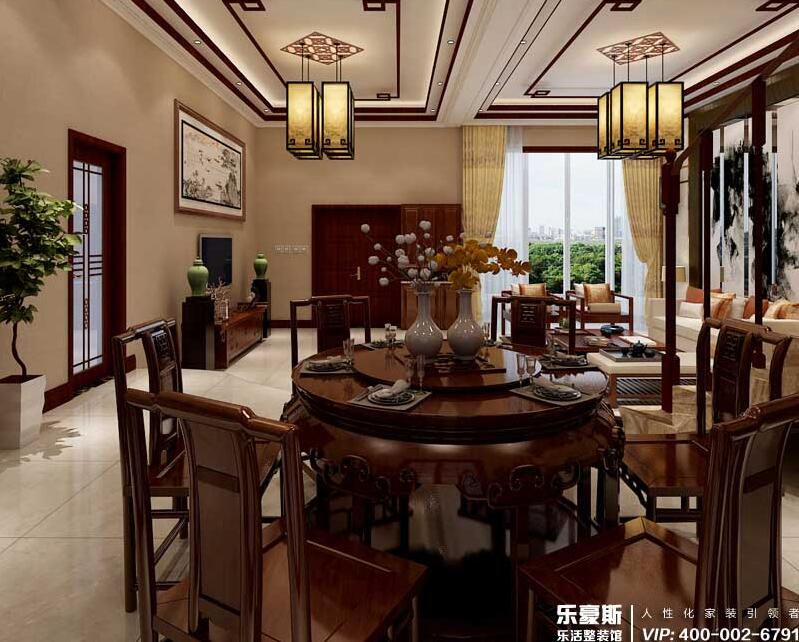 瓏璽山中式風格別墅裝修效果圖 