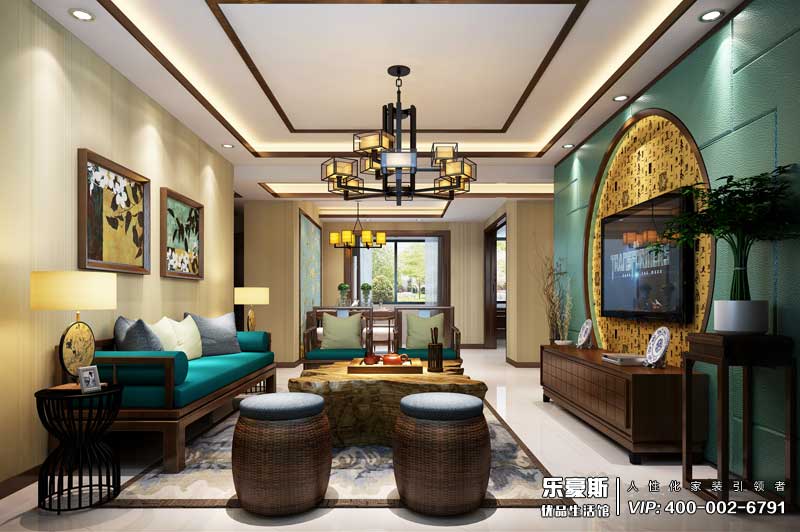 雍雅錦江花苑新中式風(fēng)格裝修效果圖