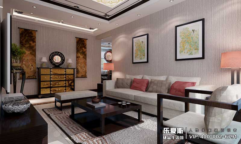 學府名城新中式風格裝修效果圖