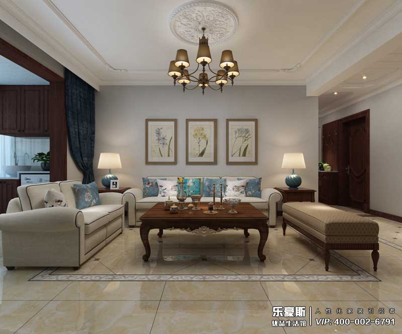 恒潤時代廣場美式風格裝修效果圖