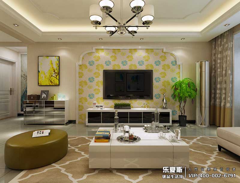 星湖國(guó)際花園簡(jiǎn)歐風(fēng)格裝修效果圖