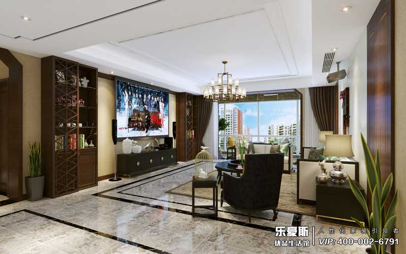 天洲鉑悅177平米新中式風格裝修效果圖