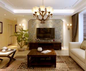 赫石府三室兩廳美式簡約風(fēng)格裝修效果圖