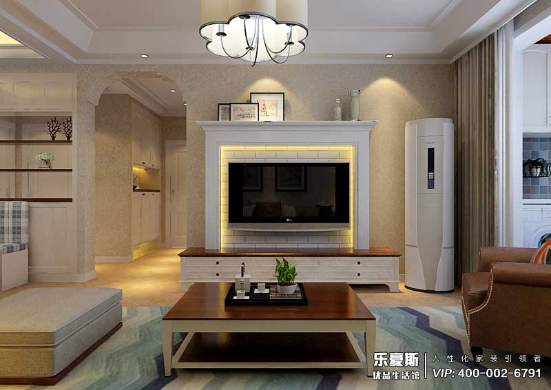 旅投福美十號(hào)院三室兩廳簡(jiǎn)歐風(fēng)格裝修效果圖