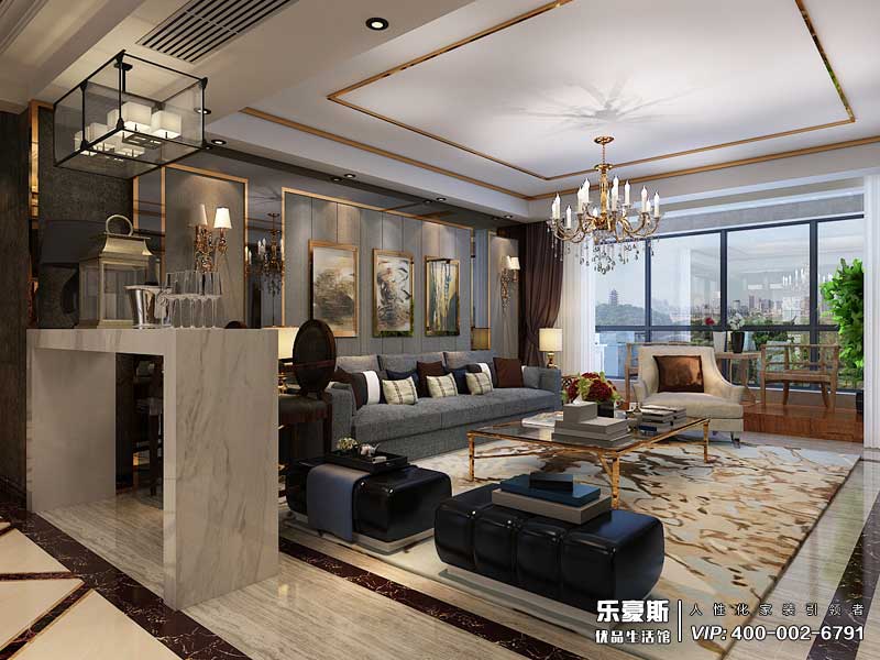 天洲視界城180平米后奢風(fēng)格裝修效果圖