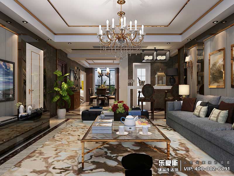 天洲視界城180平米后奢風(fēng)格裝修效果圖