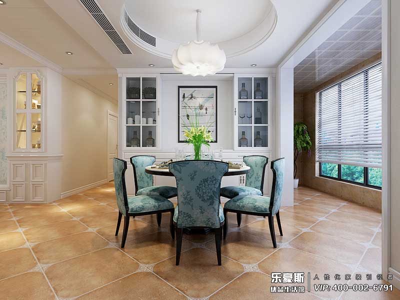 潤德天悅城165平米美式田園風(fēng)格裝修效果圖