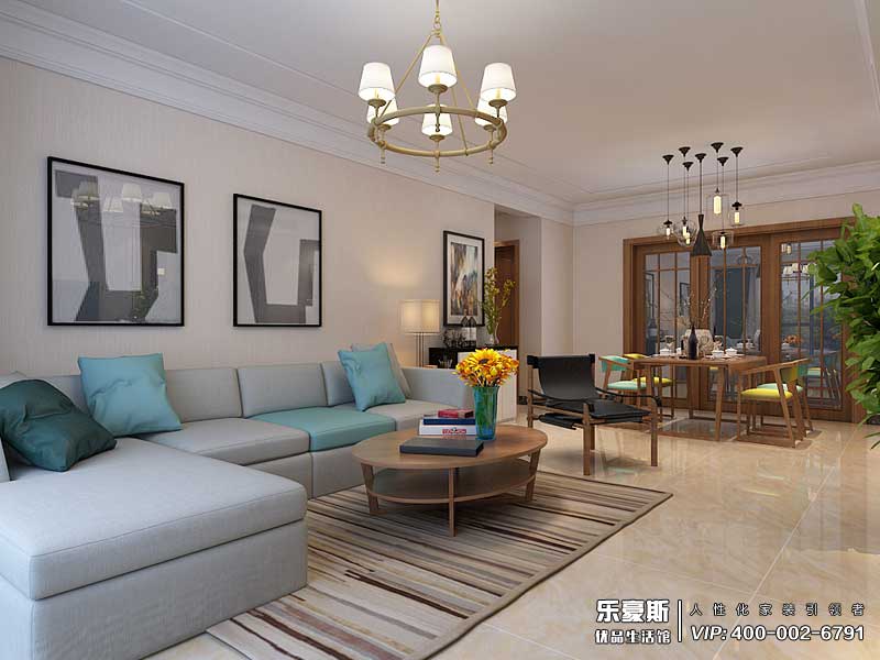 林蔭大院117平米三室兩廳裝修效果圖