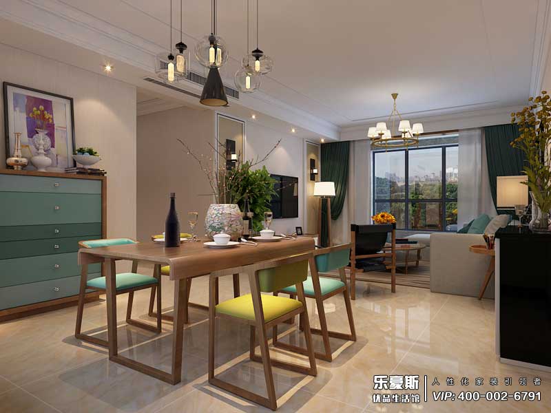 林蔭大院117平米三室兩廳裝修效果圖