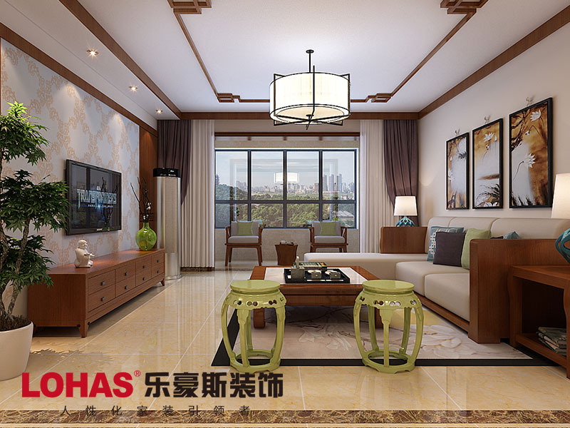 翰唐124平米四室新中式風格效果圖