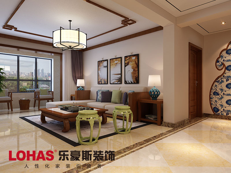 翰唐124平米四室新中式風格效果圖