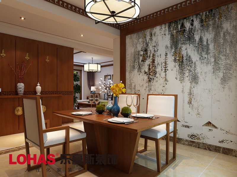 翰唐124平米四室新中式風格效果圖