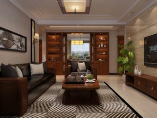 盛邦大都會139平米四室新中式風(fēng)格