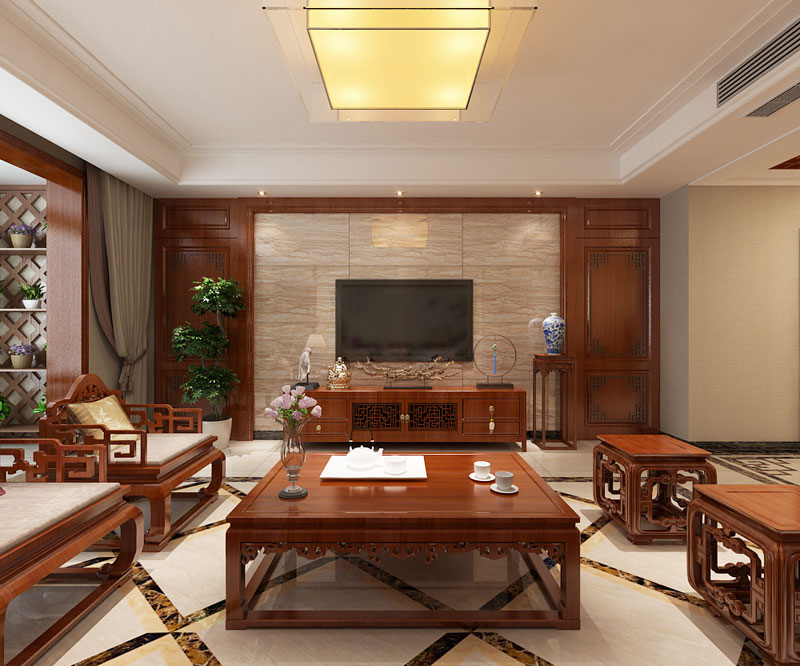 瀚唐小區(qū)/200㎡/中式風(fēng)格