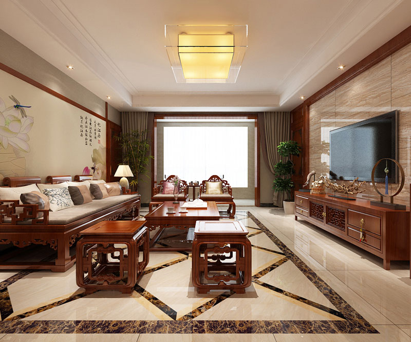 瀚唐小區(qū)/200㎡/中式風(fēng)格