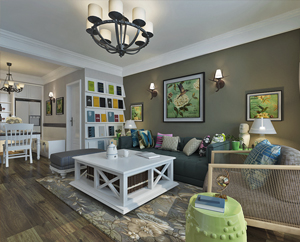 天海譽(yù)天下94平米兩室兩廳混搭